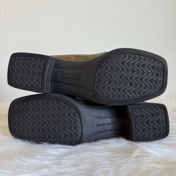 Naturalizer Size 6 Benatar Bronze Metallic Block Heel Loafers Fall Old Money - Picture 8 of 10